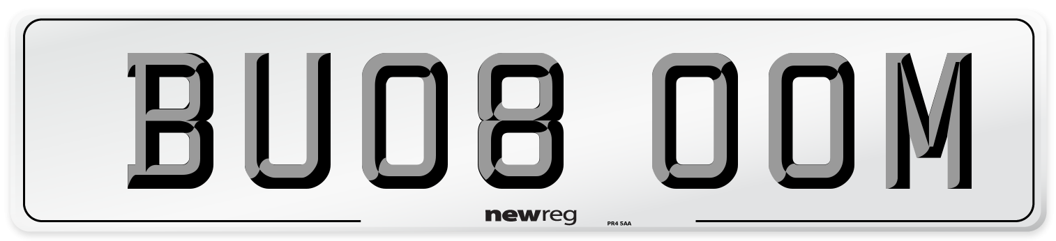 BU08 OOM Number Plate from New Reg